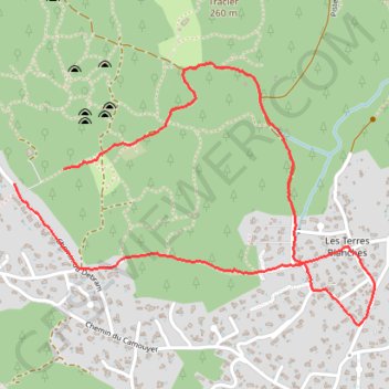 Itinéraire Circuit autour des Terres Blanches à Roquefort les Pins, distance, dénivelé, altitude, carte, profil, trace GPS