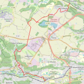 Itinéraire Bures sur Yvette - rando de l'Yvette à la Bièvre par la Mérandaise, distance, dénivelé, altitude, carte, profil, trace GPS