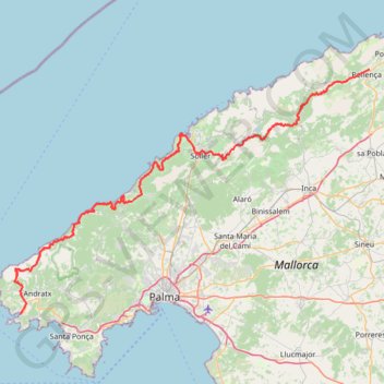 Itinéraire Serra de Tramuntana ***, distance, dénivelé, altitude, carte, profil, trace GPS