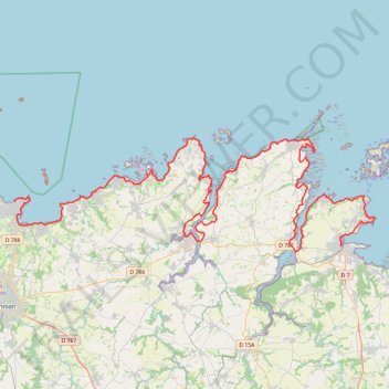 Itinéraire GR®34 de Paimpol à Perros-Guirec, distance, dénivelé, altitude, carte, profil, trace GPS