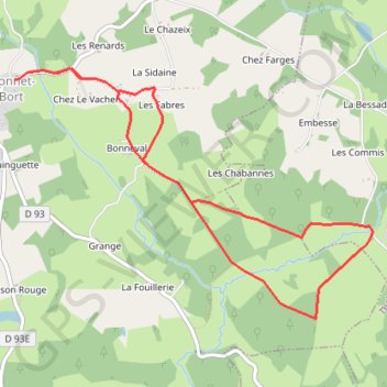 Itinéraire Au cœur du pays vert - Saint-Bonnet-Près-Bort - Pays de Haute Corrèze, distance, dénivelé, altitude, carte, profil, trace GPS