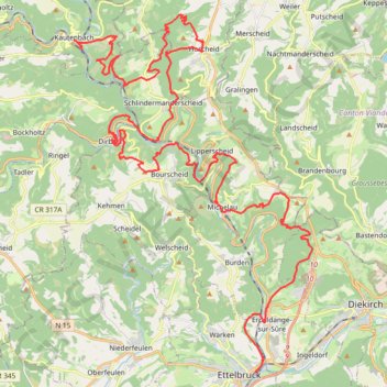 Itinéraire Escapardenne Lee Trail, distance, dénivelé, altitude, carte, profil, trace GPS