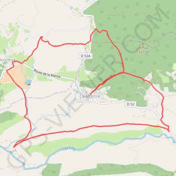 Itinéraire La Martre Châteauxvieux, distance, dénivelé, altitude, carte, profil, trace GPS