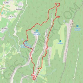 Itinéraire Passage du Versoud et circuit de la cascade depuis Brondelière, distance, dénivelé, altitude, carte, profil, trace GPS