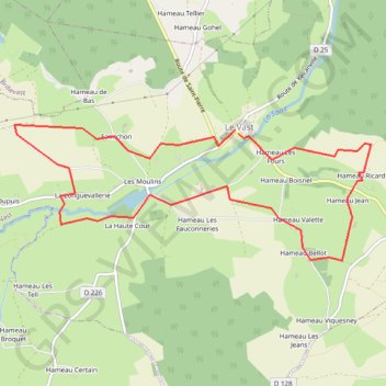 Itinéraire Cotentin, Le Vast, distance, dénivelé, altitude, carte, profil, trace GPS