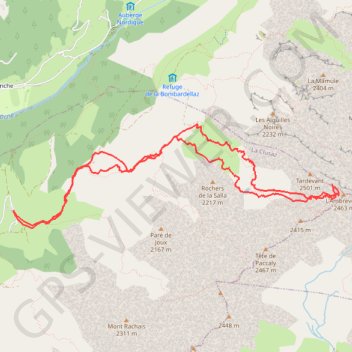 Itinéraire Ambrevetta par la combe de Tardevant, distance, dénivelé, altitude, carte, profil, trace GPS