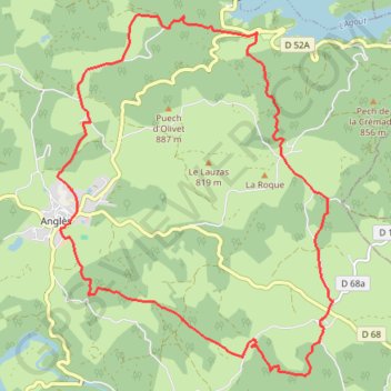 Itinéraire Angles, distance, dénivelé, altitude, carte, profil, trace GPS