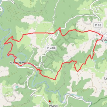 Itinéraire Montfermy Chapdes-Beaufort, distance, dénivelé, altitude, carte, profil, trace GPS