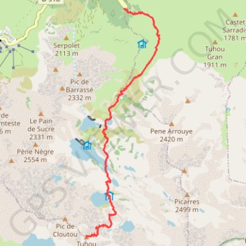 Itinéraire Tuhou de Cloutou, distance, dénivelé, altitude, carte, profil, trace GPS