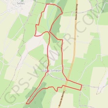 Itinéraire Chemin des 4 Gués - Saint-Siméon, distance, dénivelé, altitude, carte, profil, trace GPS