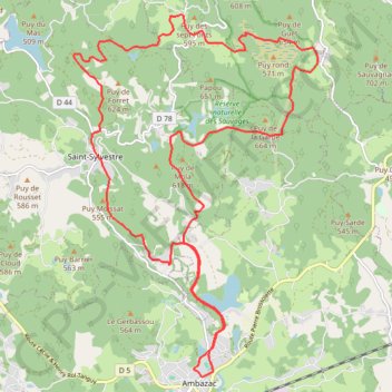 Itinéraire Circuit sur Ambazac, distance, dénivelé, altitude, carte, profil, trace GPS
