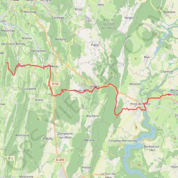 Itinéraire Geruge - Boissia, distance, dénivelé, altitude, carte, profil, trace GPS