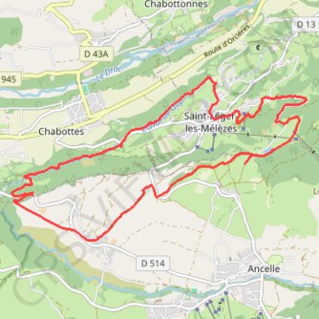 Itinéraire Saint-Léger-les-Mélèzes, distance, dénivelé, altitude, carte, profil, trace GPS