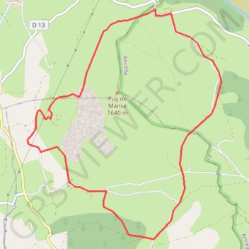 Itinéraire Tour du Puy de Manse, distance, dénivelé, altitude, carte, profil, trace GPS