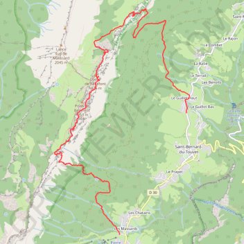 Itinéraire Sangle des Arches (Chartreuse), distance, dénivelé, altitude, carte, profil, trace GPS