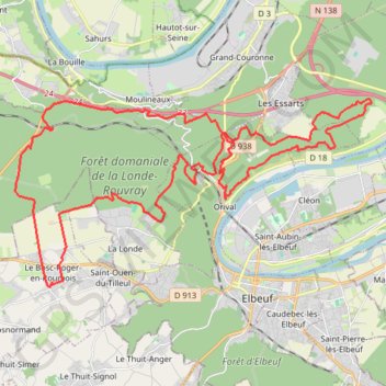 Itinéraire Boue'Roger - Le Bosc Roger-en-Roumois, distance, dénivelé, altitude, carte, profil, trace GPS