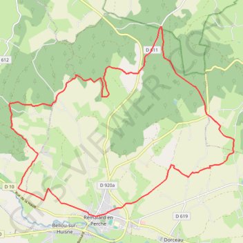 Itinéraire Les Manoirs - Rémalard, distance, dénivelé, altitude, carte, profil, trace GPS