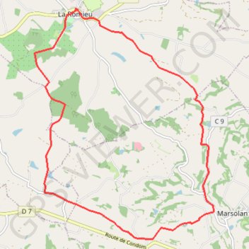 Itinéraire Rando La Romieu, distance, dénivelé, altitude, carte, profil, trace GPS