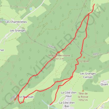 Itinéraire Mont d'Hermone et Montagne des Soeurs à partir de Vailly, distance, dénivelé, altitude, carte, profil, trace GPS
