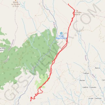 Itinéraire Bric Paglie, distance, dénivelé, altitude, carte, profil, trace GPS