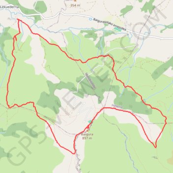 Itinéraire Pays Basque, Baïgura, distance, dénivelé, altitude, carte, profil, trace GPS