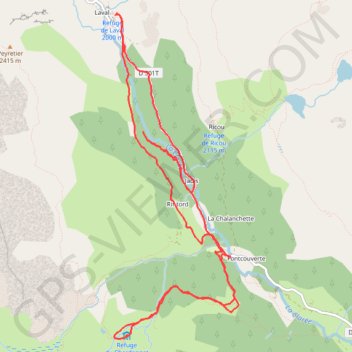 Itinéraire Du refuge de Laval au refuge du Chardonet et retour à Laval, distance, dénivelé, altitude, carte, profil, trace GPS