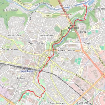 Itinéraire La vallée de Gouédic, distance, dénivelé, altitude, carte, profil, trace GPS