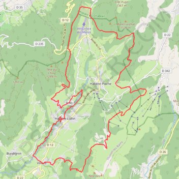 Itinéraire boucle vallee verte, distance, dénivelé, altitude, carte, profil, trace GPS