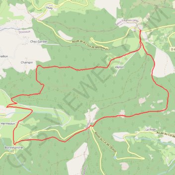 Itinéraire Croix de Montvieux, distance, dénivelé, altitude, carte, profil, trace GPS
