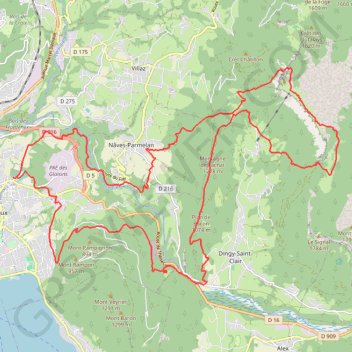 Itinéraire Tête du Parmelan, en boucle par le sentier Capitaine Anjot, distance, dénivelé, altitude, carte, profil, trace GPS