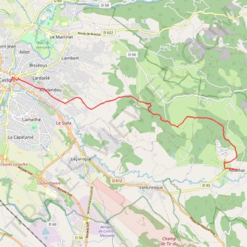 Itinéraire De Noailhac à Castres, distance, dénivelé, altitude, carte, profil, trace GPS
