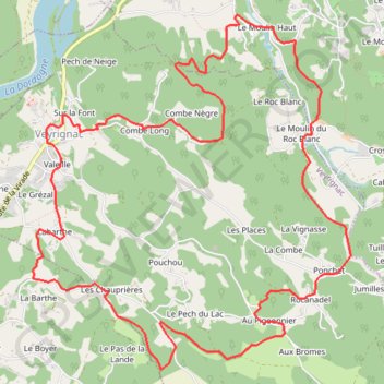 Itinéraire Veyrignac, distance, dénivelé, altitude, carte, profil, trace GPS