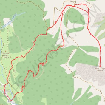 Itinéraire Monte Chasol, distance, dénivelé, altitude, carte, profil, trace GPS
