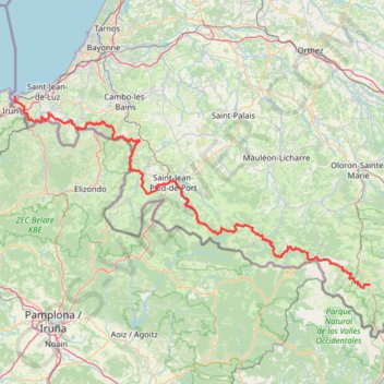 Itinéraire GR 10 d'HENDAYE à BORCE, distance, dénivelé, altitude, carte, profil, trace GPS