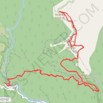 Itinéraire Grand Sestrales - Sestral Alto, distance, dénivelé, altitude, carte, profil, trace GPS