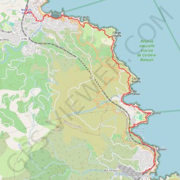 Itinéraire Sentier du littoral 7 de Banyuls à Cerbère, distance, dénivelé, altitude, carte, profil, trace GPS