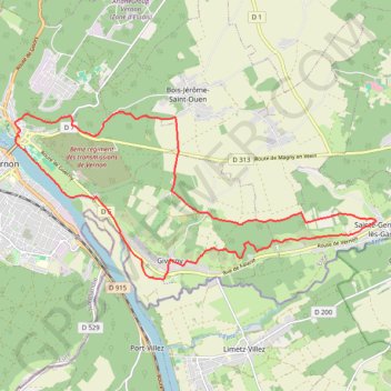 Itinéraire Les coteaux de Giverny, distance, dénivelé, altitude, carte, profil, trace GPS