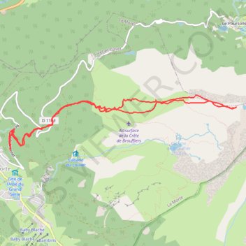 Itinéraire Crête de Brouffier, distance, dénivelé, altitude, carte, profil, trace GPS