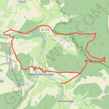 Itinéraire Villars circuit de l'Ource, distance, dénivelé, altitude, carte, profil, trace GPS