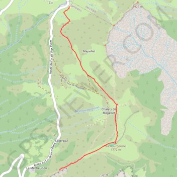 Itinéraire Samoëns, La Bourgeoise, distance, dénivelé, altitude, carte, profil, trace GPS