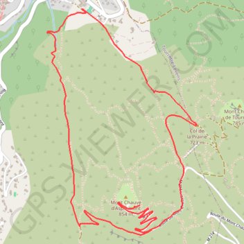 Itinéraire Mont Chauve d'Aspremont, distance, dénivelé, altitude, carte, profil, trace GPS