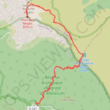 Itinéraire l'ascension du Piton des Neiges depuis le Bloc A/R-12116488, distance, dénivelé, altitude, carte, profil, trace GPS