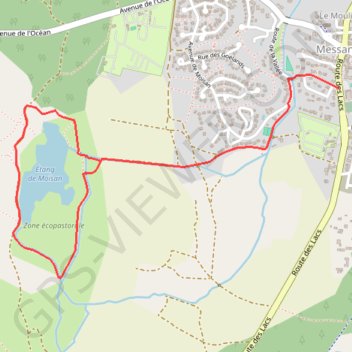 Itinéraire 16.10 : Messanges - Circuit de l'étang de Moïsan, distance, dénivelé, altitude, carte, profil, trace GPS