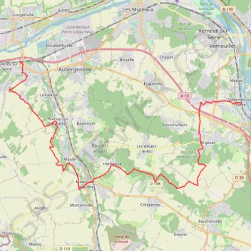 Itinéraire D'Epone à Villennes Sur Seine, distance, dénivelé, altitude, carte, profil, trace GPS
