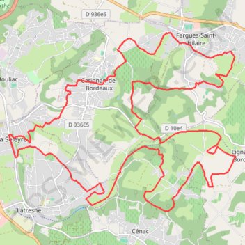 Itinéraire Citon Cénac, distance, dénivelé, altitude, carte, profil, trace GPS