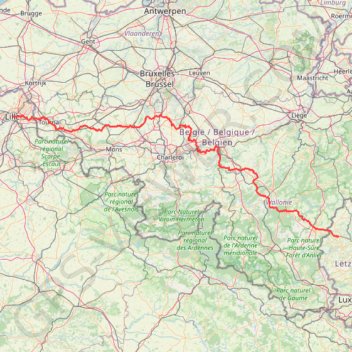 Itinéraire Lille Bruxelles à Vélo, distance, dénivelé, altitude, carte, profil, trace GPS