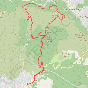 Itinéraire Tour du grand puech par l'aire de la moure, distance, dénivelé, altitude, carte, profil, trace GPS