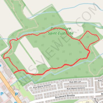 Itinéraire Parc Nature Saint-Eustache, distance, dénivelé, altitude, carte, profil, trace GPS