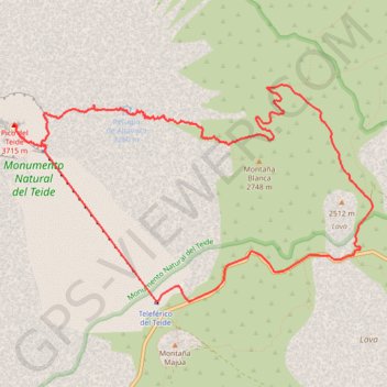Itinéraire Pico del Teide, distance, dénivelé, altitude, carte, profil, trace GPS