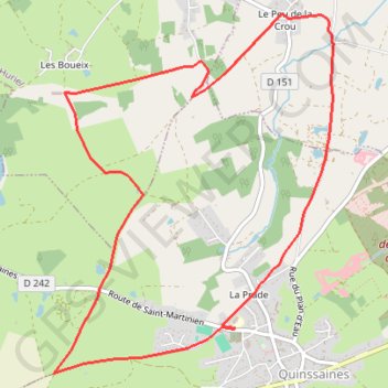 Itinéraire Quinssaines 8.6km, distance, dénivelé, altitude, carte, profil, trace GPS